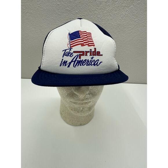 J Hats Snapback Trucker Hat Take Pride in American Mesh Adjustable Cap - Picture 1 of 9